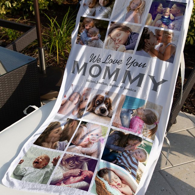 Mamá Regalo 15 toalla de playa de Collage de fotos (Subido por el creador)