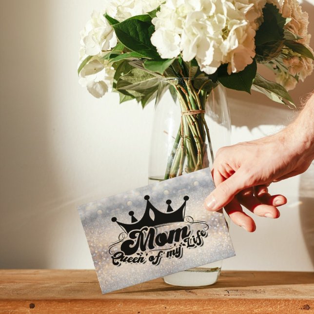 MAMÁ Reina de mi vida, elegante postal Purpurina (Subido por el creador)