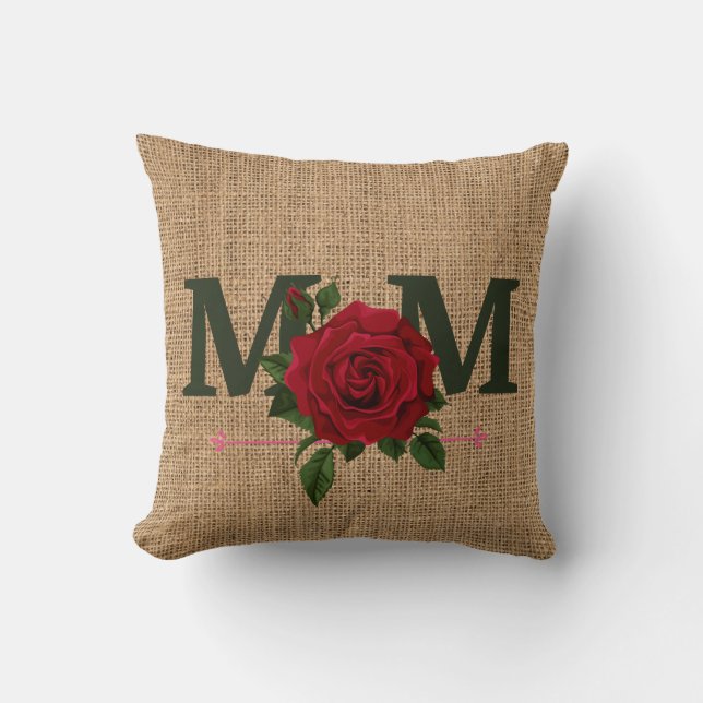 Mamá Rosa Cojín decorativo de impresión en burlap (Anverso)