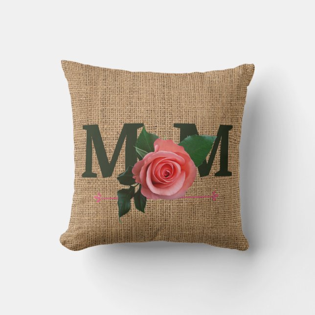 Mamá Rosa Cojín decorativo de impresión en burlap (Anverso)