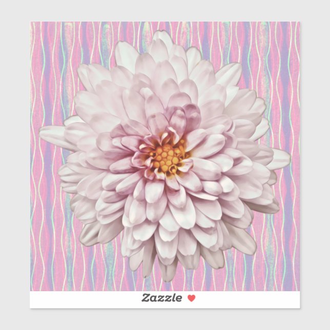 Mamá rosa Flor Pegatina de estilo vintage (Hoja)