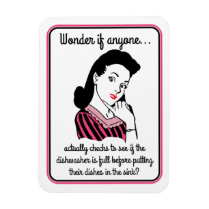 Mamá se pregunta el imán retro de cocina divertida