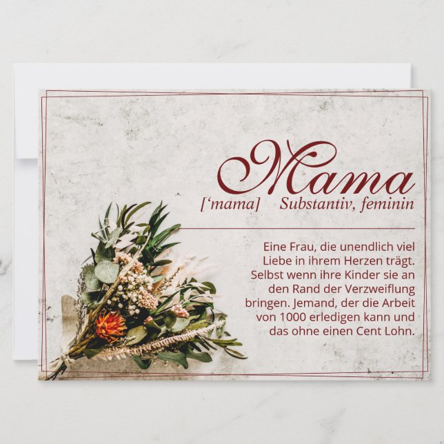 Mamá - simplemente insustituible - Ramo (Anverso)