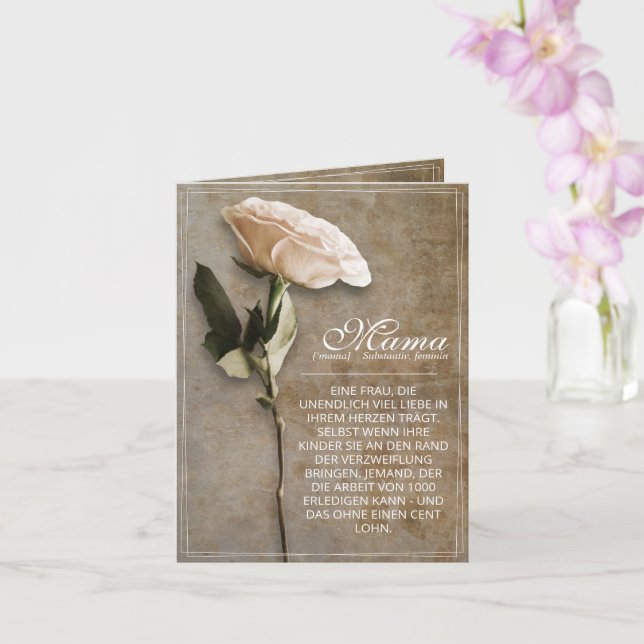 Mama - simplemente insustituible - tarjeta vintage (Orquídea)