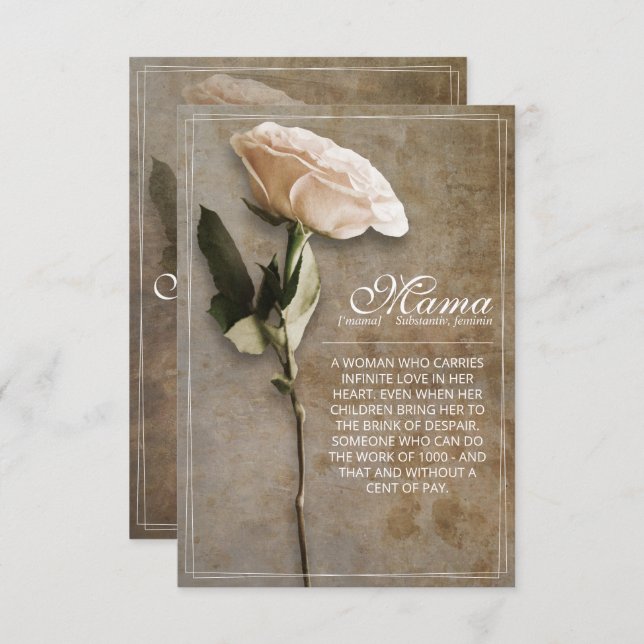 Mamá - simplemente irremplazable - cosecha (Anverso / Reverso)