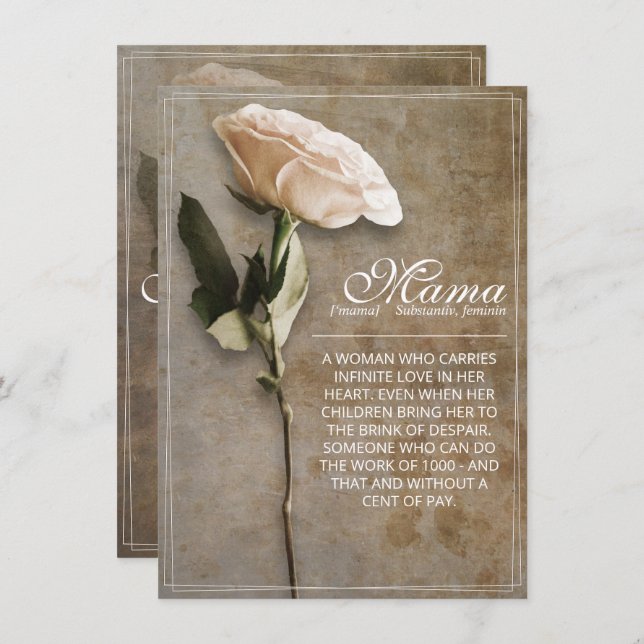 Mamá - simplemente irremplazable - cosecha (Anverso / Reverso)