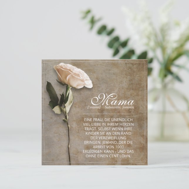 Mamá - simplemente irremplazable - cosecha (Anverso de pie)