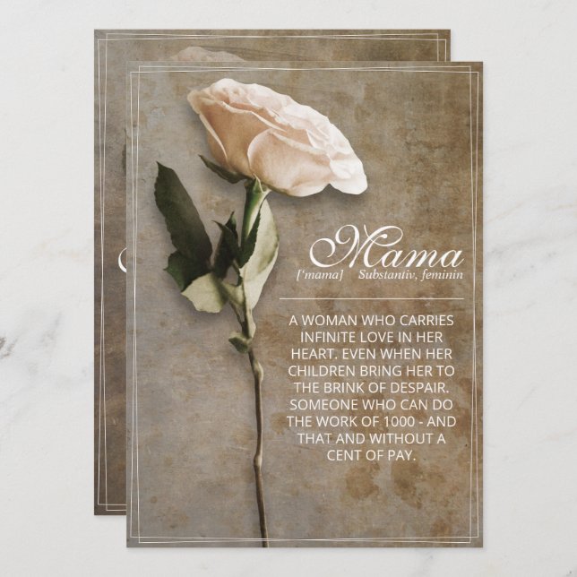 Mamá - simplemente irremplazable - cosecha (Anverso / Reverso)