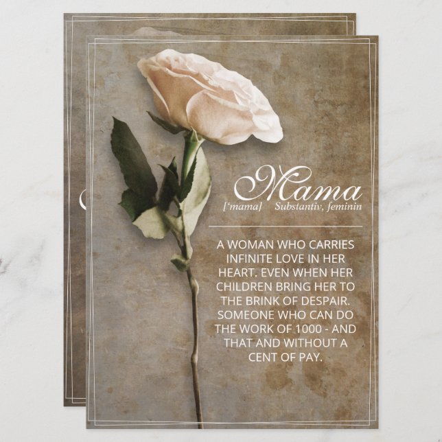 Mamá - simplemente irremplazable - cosecha (Anverso / Reverso)