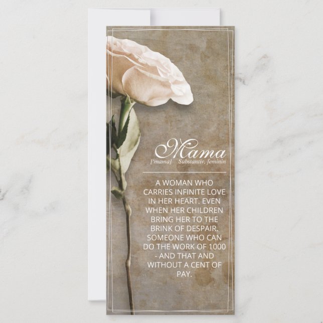 Mamá - simplemente irremplazable - cosecha (Anverso)