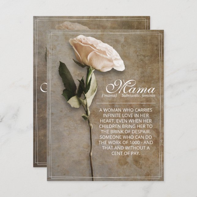 Mamá - simplemente irremplazable - cosecha (Anverso / Reverso)