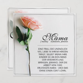 Mamá - Simplemente irremplazable | Tarjeta clásica