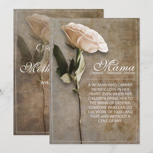 Mama - simply irreplaceable - vintage (Anverso / Reverso)