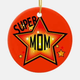 Mamá Super Star Madre Ornamento de Navidad