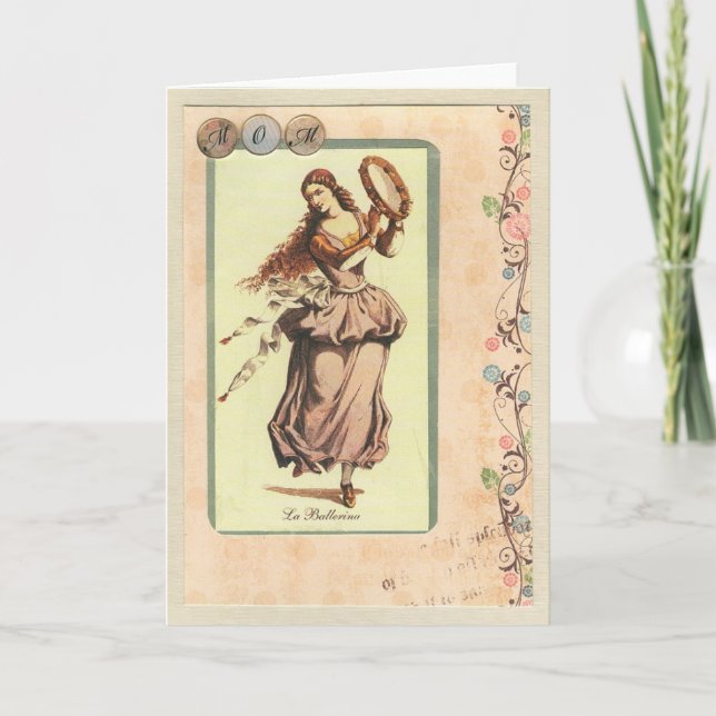 Mamá, tarjeta de felicitación de la bailarina del (Anverso)
