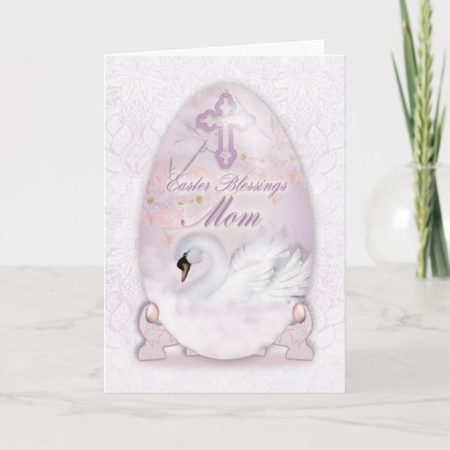 Mamá, tarjeta de pascua con el huevo adornado, (Anverso)