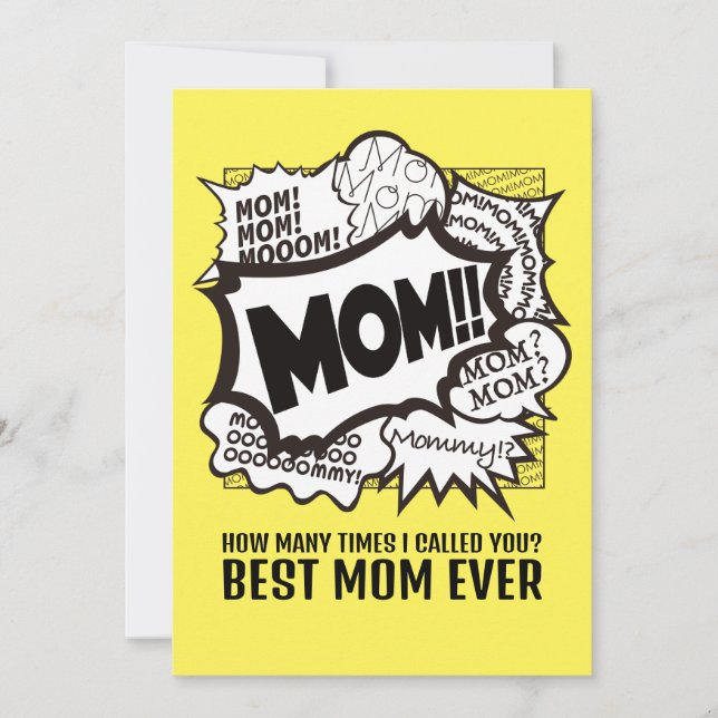 ¡MAMÁ! Tarjetas de agradecimiento del día de la ma (Anverso)