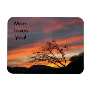 ¡Mamá te ama! imanes Nubes Cielo Atardecer Naranja