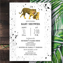 Mama Tiger Neutral Invitación a Baby Shower