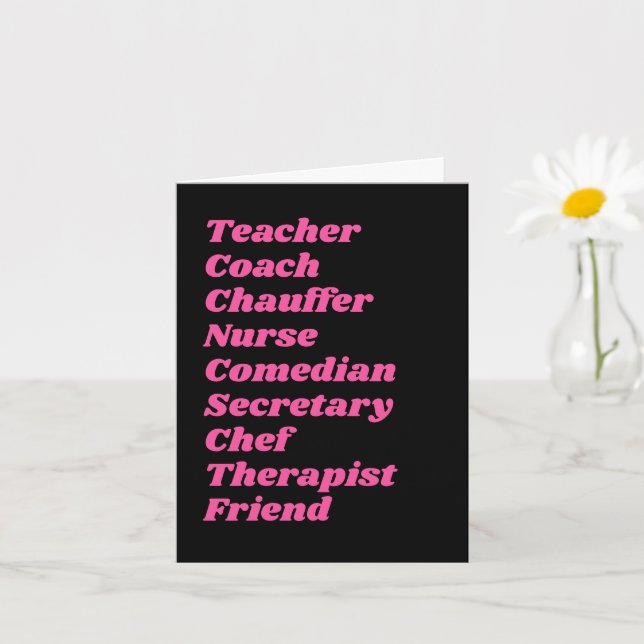 Mamá trabaja Personalizable texto carta tarjeta de (Planta pequeña)