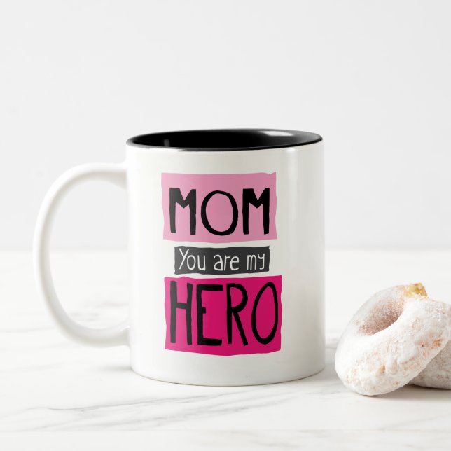 Mamá usted es mi taza del gráfico del héroe (Con donut)