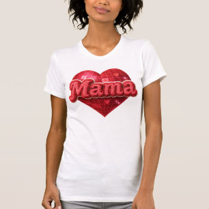 Mama Valentine PNG Camiseta de Bordado Chenille 3D
