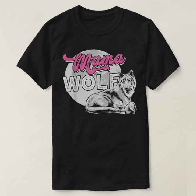 Mama Wolf protege a su pequeña camiseta (Diseño del anverso)