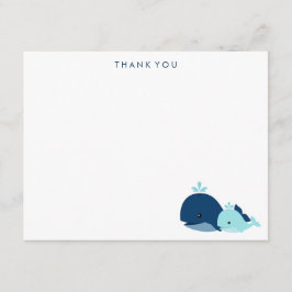 Mamá y ballena azul bebé gracias a las tarjetas