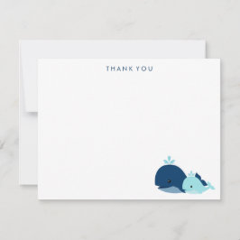 Mamá y ballena azul bebé gracias a las tarjetas