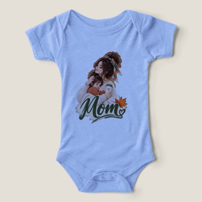 Mamá y bebé acogedores de otoño  niños  Amor de ot (Diseño delantero )