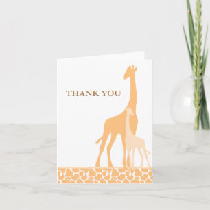Mamá y bebé Giraffe Gracias a las tarjetas