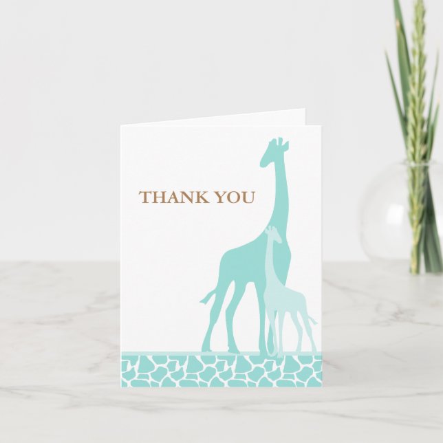 Mamá y bebé Giraffe Gracias a las tarjetas (Anverso)