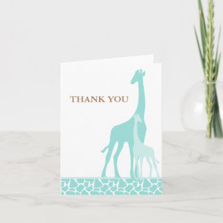 Mamá y bebé Giraffe Gracias a las tarjetas