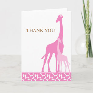 Mamá y bebé Giraffe Gracias a las tarjetas