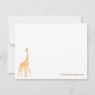 Mamá y bebé Giraffe Gracias a las tarjetas