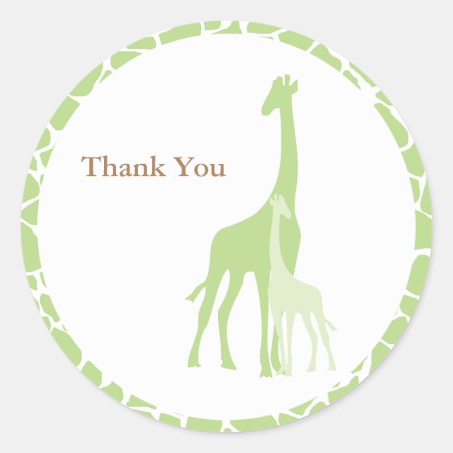 Mamá y bebé Pegatinas de la jirafa (Anverso)