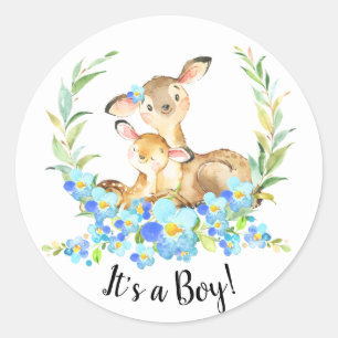 Mamá y bebe venado es un Pegatina a favor de los n