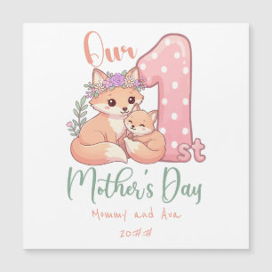Mamá y Bebé Zorro Rosa 1er Día de las Madres
