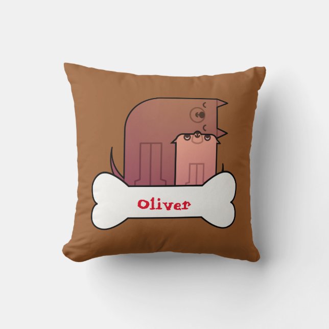 Mamá Y Cojín decorativo De Perro Infantil (Anverso)