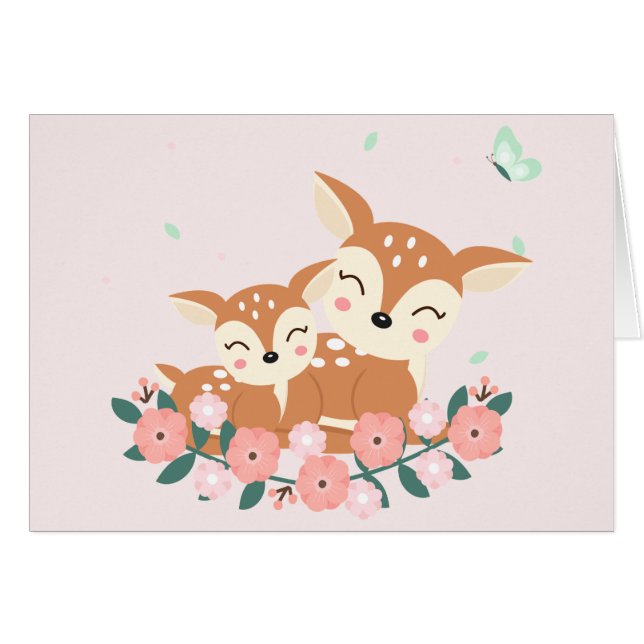 Mamá y Día de la Madre de venado para bebés (Anverso (Horizontal))