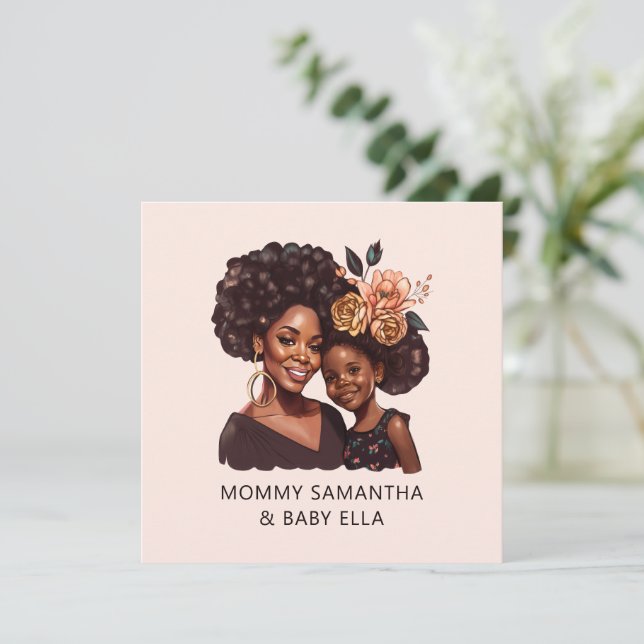 Mamá y hija negras personalizadas (20) (Anverso de pie)