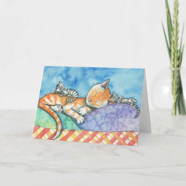 Mamá y la tarjeta de gatos gemelos de Molly Harris (Anverso)