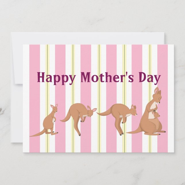 Mamá Y Los Niños Tarjeta De Vacaciones Planas (Anverso)