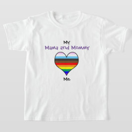 Mamá y mamá Camiseta del Corazón Arcoiris