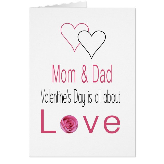 Mamá y papá felices Rosas de San Valentín (Frente)