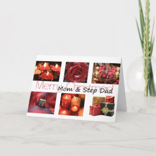 Mamá y papá paso con tarjeta navideña