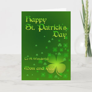Mamá y papá, tarjeta de feliz día de San Patricio