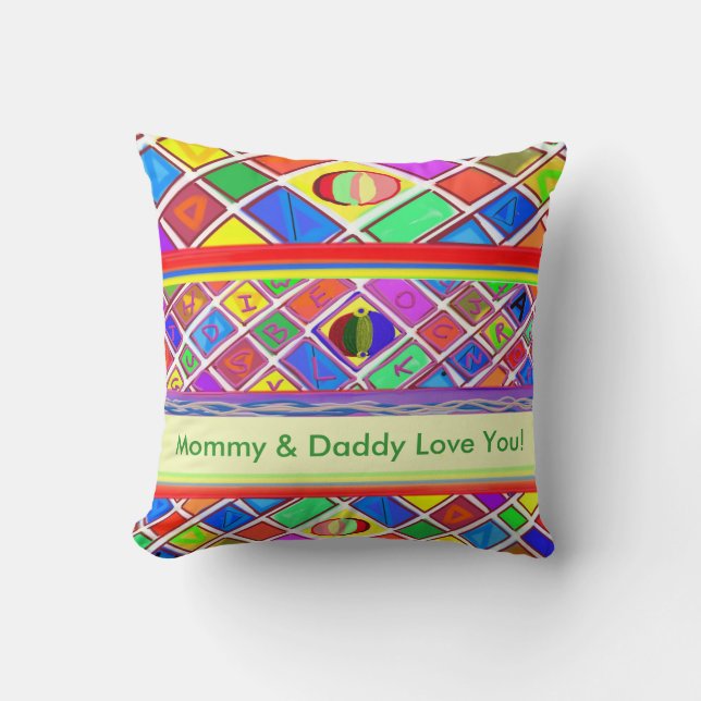 ¡Mamá y papá te aman! Almohada especial para el be (Anverso)