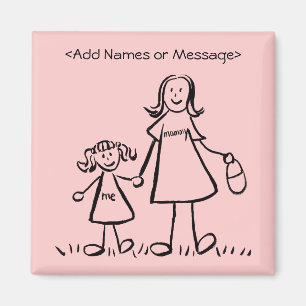 Mamá y yo - Imanes Personalizados de madres e hija