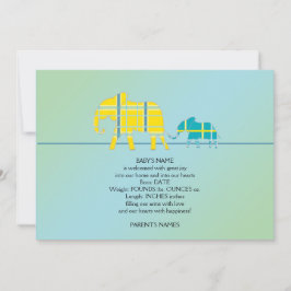 Mamá y yo Invitación de bebé elefante azul